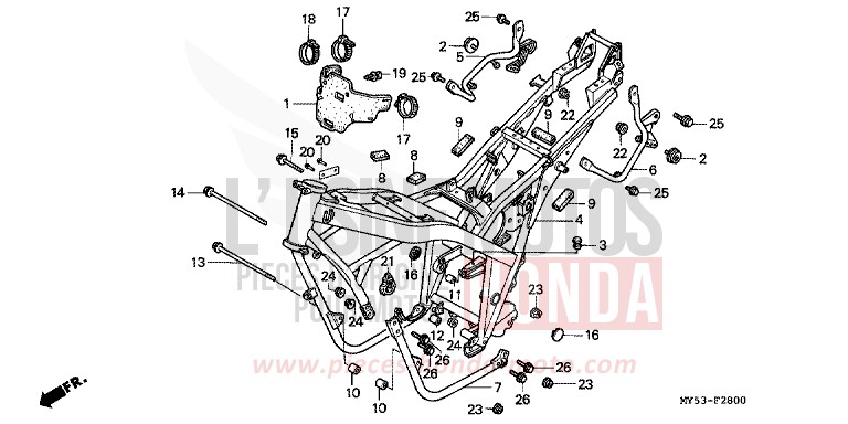 RAHMENKOERPER von CB1300 Super Bold'or ABS FIGHTING RED (R134) von 1994